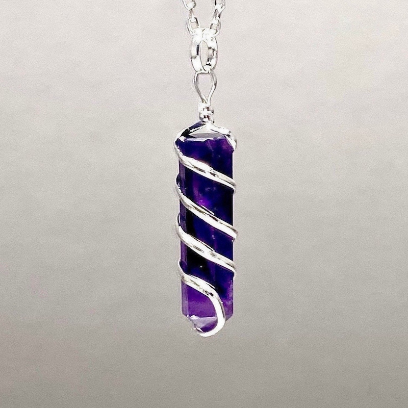 The C- Necklace with Amethyst Stone main image 0