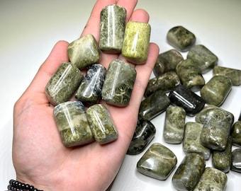 Vesuvianite Crystal Nuggets, Green Vesuvianite Tumbled Stones
