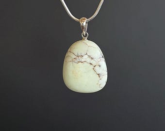 Lemon Chrysoprase Teardrop Pendant Necklace