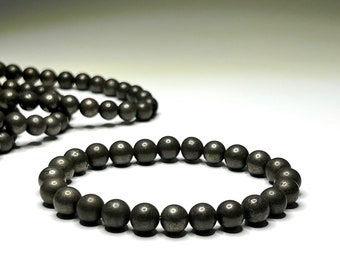 Pyrite Crystal Bracelet, Pyrite Gemstone Beaded Bracelet