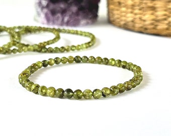 Peridot Crystal Bracelet, Natural Peridot Gemstone Beaded Bracelet