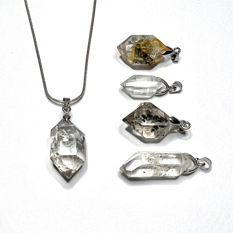 Herkimer Diamond Pendant With Free Chain Etsy