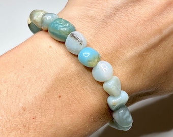 Amazonite Crystal Bracelet, Amazonite Tumbled Gemstone Bracelet