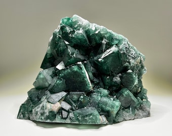 Green Fluorite Cluster with Cut Base