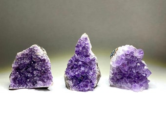 Raw Amethyst Crystal Cluster with Cut Base - Quality "B"