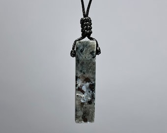 Larvikite Pendant Necklace,  Larvikite Crystal Necklace, Larvikite  Cord Necklace