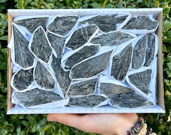 Black Kyanite Cluster Crystal Flat,  Rough Natural Stones, Premium Quality 'A' Grade Kyanite, Bulk Wholesale Crystals