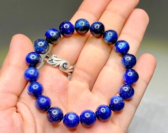 Blue Kyanite Crystal Bracelet - 10mm Natural Gemstone Jewelry