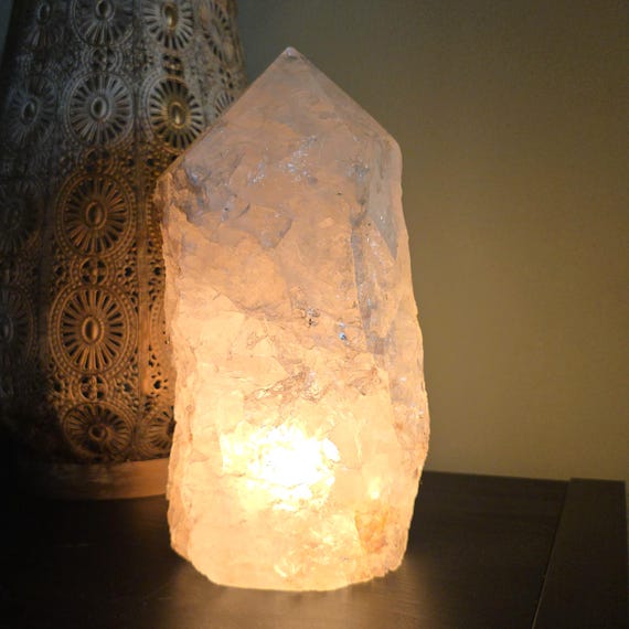 Quartz Crystal Table Lamp: Large Unique Crystal Tower