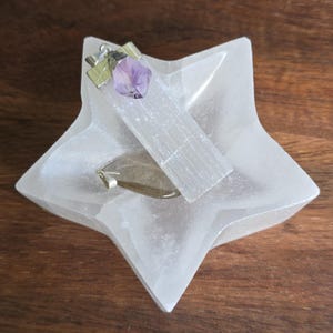 Selenit Kristall Ladestation, Sternform Edelstein Opferschale