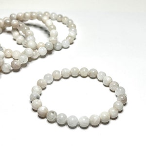 Rainbow Moonstone Beaded Bracelet: Round Gemstone, 4-10mm
