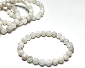 Rainbow Moonstone Crystal Bracelet, Moonstone Gemstone Beaded Bracelet