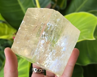 Optical Calcite Iceland Spar, Large Natural Calcite Crystal