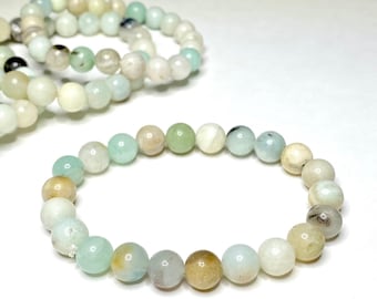 Amazonite Crystal Bracelet, Amazonite Gemstone Beaded Bracelet
