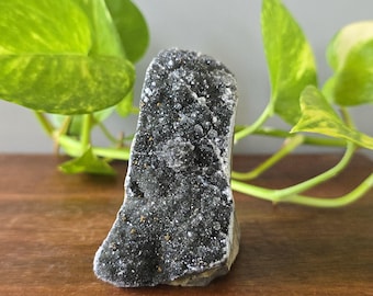 Black Amethyst Cluster with Cut Base