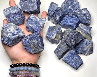 Rough Sodalite Crystals, Raw Sodalite Gemstones