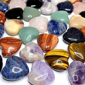 45mm Gemstone Crystal Heart - Choose from 14 Stones