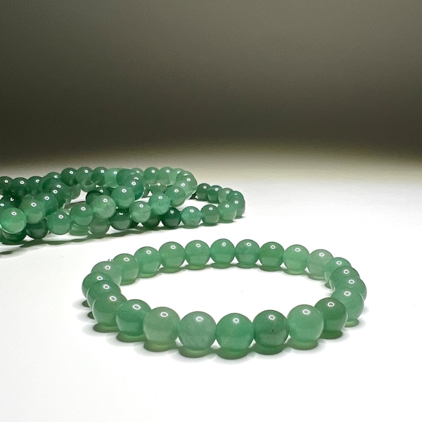 Green Aventurine Crystal Bracelet, Aventurine Gemstone Beaded Bracelet