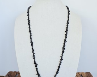 Black Tourmaline Necklace: 36" Handmade Long Crystal Necklace