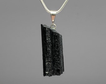 Black Tourmaline Pendant with Chain