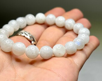Rainbow Moonstone Crystal Bracelet, Moonstone Gemstone Beaded Bracelet