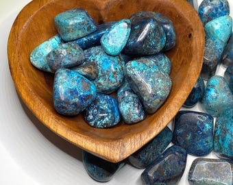 Shattuckite Tumbled Stones, Polished Shattuckite Crystals, Shattuckite Tumbled Gemstone,  Multiple Sizes Available