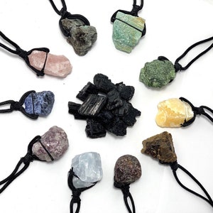 Raw Gemstone Cord Necklace, Choose Your Gemstone!