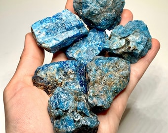 Raw Blue Apatite Crystal, Natural Blue Apatite Stone