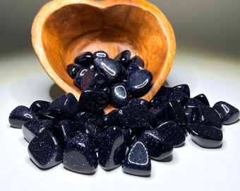 Blue Goldstone Tumbled Stones