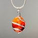Carnelian Tumbled Pendant Coil Wrapped with Free Chain 