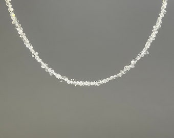 Herkimer Diamond Crystal Choker Necklace, 16 Inch Herkimer Diamond Gemstone Choker