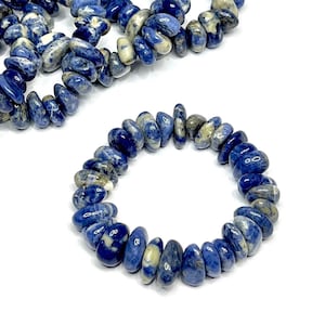 Sodalite Gemstone Heishi Bead Bracelet