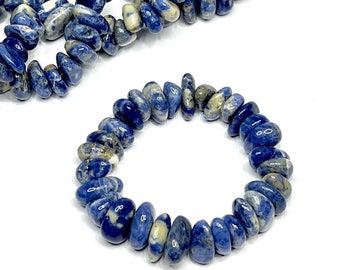 Sodalite Gemstone Heishi Bead Bracelet