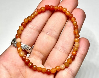 Honey Onyx 4mm Crystal Bracelet: Handmade Gemstone Beaded Bracelet