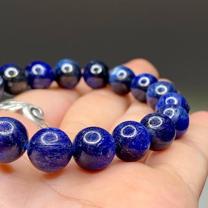 Blue Kyanite Crystal Bracelet - 10mm Natural Gemstone Jewelry