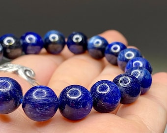 Blue Kyanite Crystal Bracelet - 10mm Natural Gemstone Jewelry