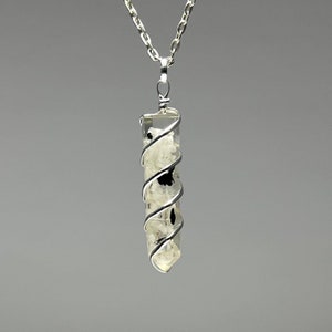 Moonstone in Orgonite Wire Wrapped Pendant Necklace