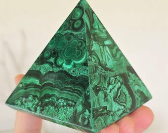 Malachite Crystal Pyramid - 3 Inch