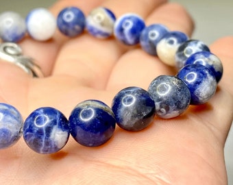 Sodalite Crystal Beaded Bracelet - 4mm, 6mm, 8mm, 10mm Options