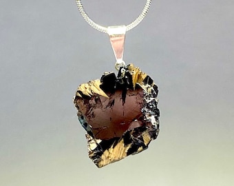 Golden Rutile Hematite Pendant With Free Chain