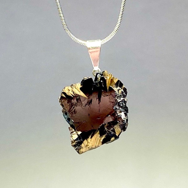 Golden Rutile Hematite Pendant With Free Chain