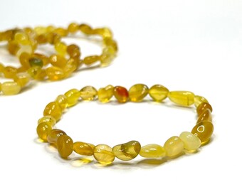 Yellow Opal Crystal Bracelet, Opal Gemstone Beaded Bracelet