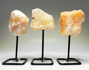 Orange Calcite on Stand