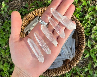 Lemurian Clear Quartz Crystal Points, Raw Natural Crystals from Brazil