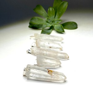 Lemurian Quartz Pendant Necklace, Lemurian Quartz Crystal Point with Free Chain image 9