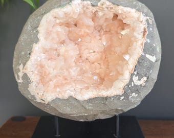Peach Stilbite Geode Cluster - 5lb Peach Crystal Cluster