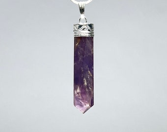 Amethyst Crystal Point Pendant Necklace