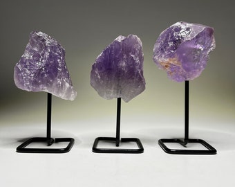 Raw Maraba Amethyst Crystal on Stand