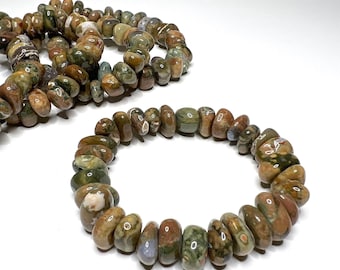 Rhyolite Crystal Bracelet, Rhyolite Gemstone Beaded Bracelet