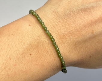 Jade Nephrite Crystal Bracelet, Jade Gemstone Beaded Bracelet